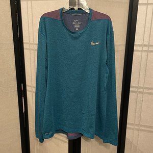 Men's Nike Pro Training Heather Teal Dri-Fit Long Sleeve